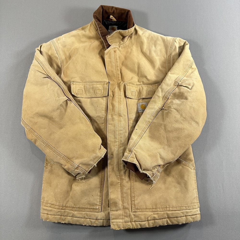Carhartt Jacket Mens XL Brown Canvas Duck Insulated Parka Full Zip C003 BRN